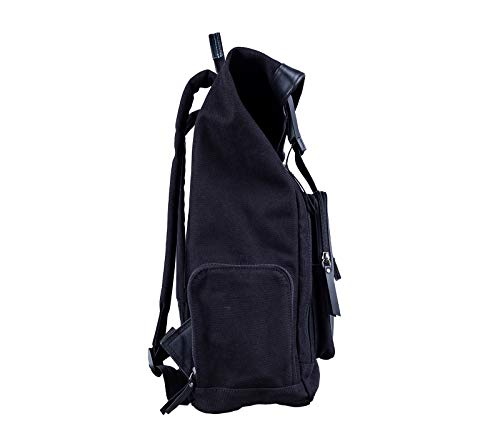 Image of Strap It TABI - Multipurpose Canvas Rolltop Laptop Backpack with Genuine Leather Details