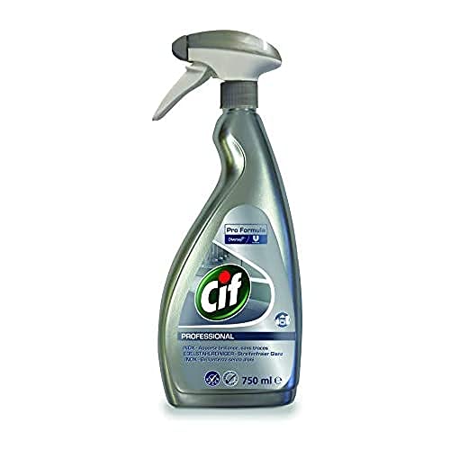 Cif Professional 7518294 Theken- und Küchenreiniger für Edelstahl / Glas, parfümfrei für Gastro- Lebensmittel-Bereich, 0,75 L Cover
