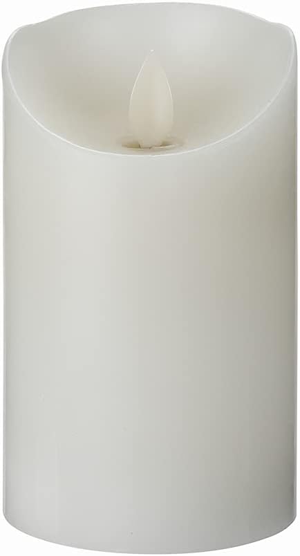 Restaurantware-3 x 5 Inch Flameless Pillar Candles, 10 Programable LED Pillar Candles - Dancing Flame, For Weddings, And Parties, White Real Wax Battery Pillar Candles, Remote Sold Separately,
