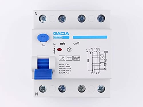 Gacia - Fehlerstromschutzschalter - für Den Leistungselektronikwandler - Sicherung der Elektrischen Installation - PR8HM - Typ B - 40A - 100mA - 10kA