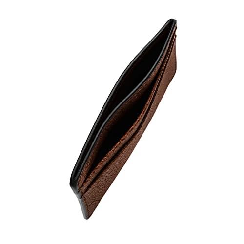 Image of Fossil Men's Steven Leather Slim Minimalist Card Case Wallet, Medium Brown, (Model: ML4395210)