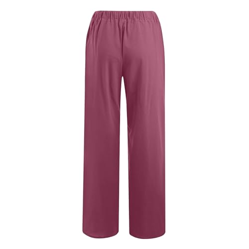Linen Pants Women Tall 2025 Trendy Wide Leg Cotton Linen Trousers with Pockets, Lightweight for Travel & Daily Casual4