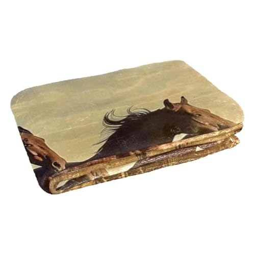 Couverture cheval prairie douce et chaude pour lit et canapé cocooning