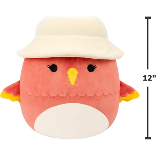 Squishmallows Original 12in Lullabi The Coral Hummingbird with Bucket Hat – Official Jazwares Plush (Medium-Sized) by Squishmallows - Image 4