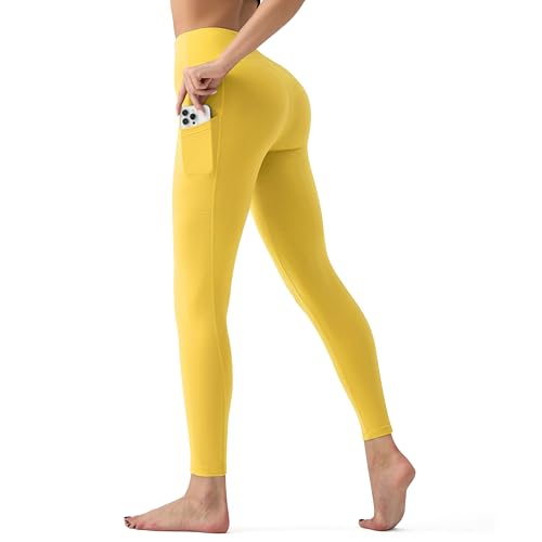 Image of YUDSUD High Waisted Leggings for Women with Pockets - Tummy Control Capris Yoga Pants for Workout Running Athletic Cycling