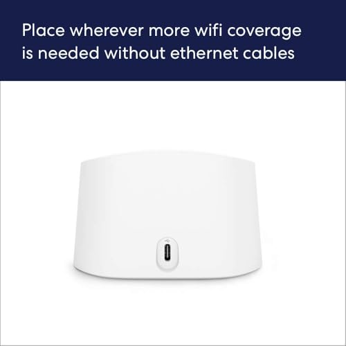 Image of Amazon eero 6 mesh wifi extender with 1-month free eero Plus (auto-renews) - Add up to 1,500 sq. ft. of Wi-Fi 6 coverage to your existing eero mesh wifi network