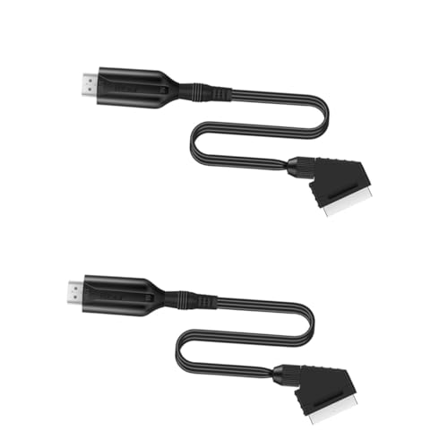 Uonlytech 2piezas Scart Converter Adaptador De Video y Audio Para Tv Vcr y Dvd Conexión Directa De Conversor De Señal Scart Video Digital