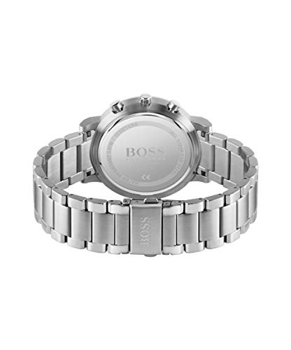Image of Hugo Boss Stainless Steel Analog Blue Dial Men Watch-1513779, Silver Band