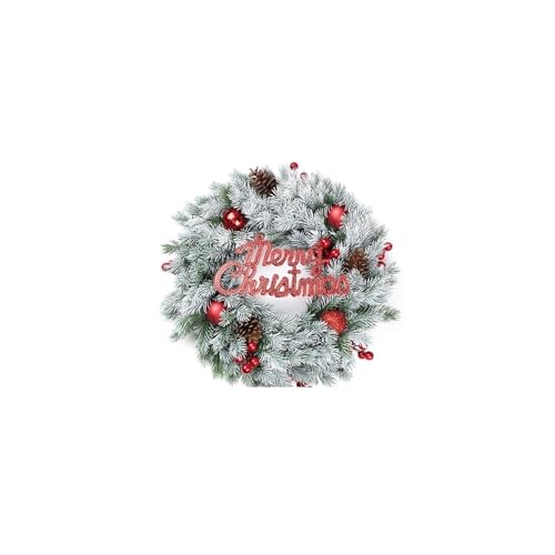 Couronne de Noël pour porte extérieure lot de 2 décorations couleur E