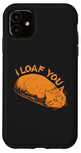 I Loaf You Love Cat �z�b�g�p�� ��������x�[�J���[ ���j�[�N �X�}�z�P�[�X iPhone 11 �p