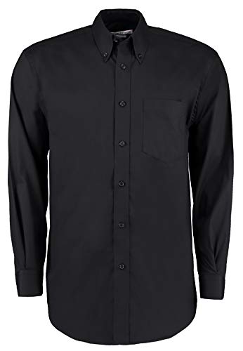 Kustom Kit Long Sleeve Corporate Oxford Shirt Black 14.5