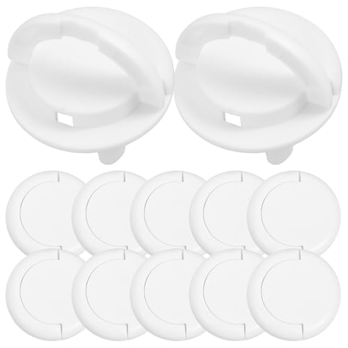 SUPVOX 50pcs Proof Outlet Covers Socket Protector Caps White Electric Safety Plugs for Childproofing Power Socket Covers Handle