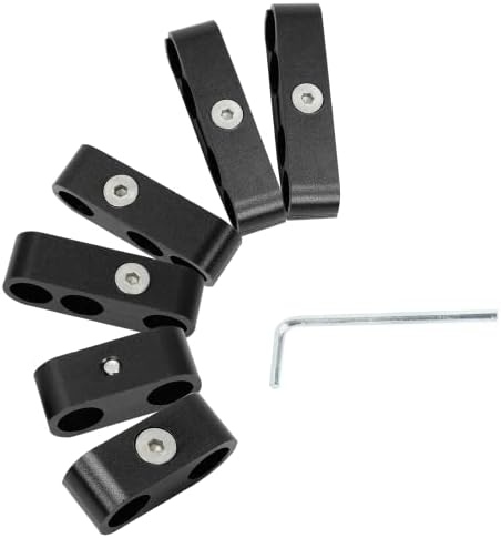 EASYBERG Spark Plug Wire Separators Aluminum Kit, 7mm 8mm 9.5mm Engine Spark Plug Wire Separator Divider for Looms SBC 350(Black)