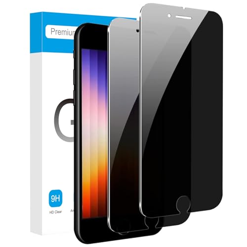 Fotbor Privacy Screen for iPhone SE 2020/2022 iPhone 2nd/3rd Generation Privacy Screen Protector iPhone SE 2020/2022 Screen Protector Tempered Glass 4.7-Inch Anti Spy 2-Pack (dark)