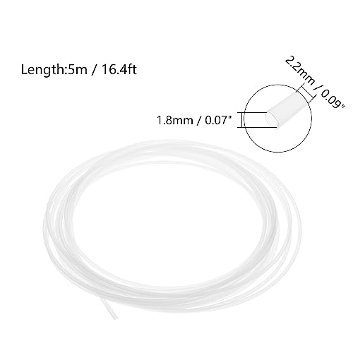 Image of Othmro PTFE Teflon Bowden Tube 16.4ft-1.8mm ID x 2.2mm OD-Milky White Connector Tubing for 3D Printer-1PCS