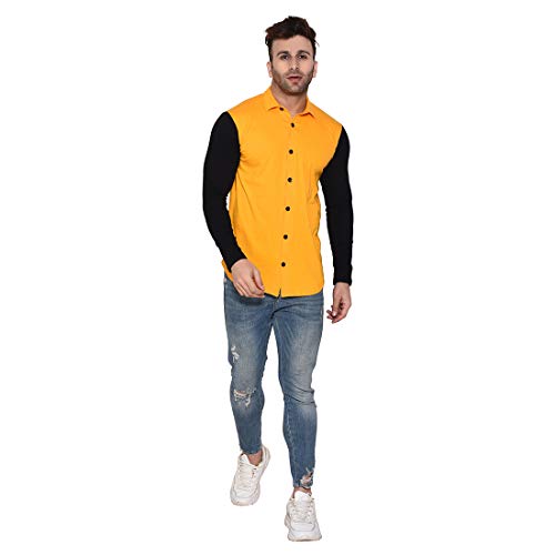 Image of Geum Men's Cotton Full Sleeve Spread Collar Casual Shirt