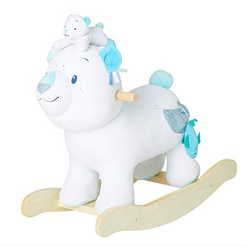 Labebe Child Rocking Horse de Peluche, Juguete de muñeco de Peluche de Animal Relleno, balancín de Oso Polar