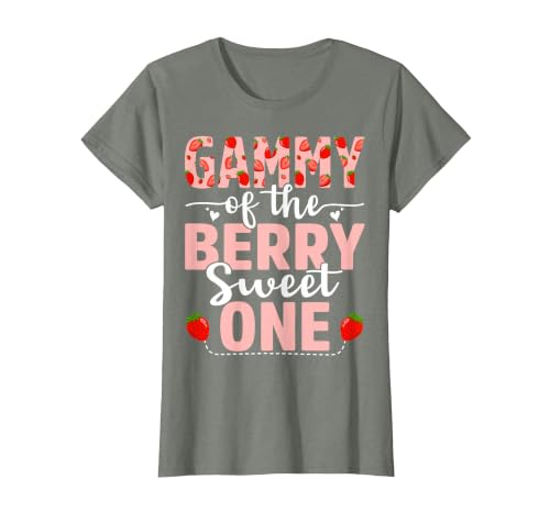 Gammy of The Berry Sweet One Birthday Strawberry Gammy T-Shirt, Women, Olive Heather, X-Large