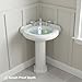 Renovators Supply Manufacturing Portsmouth 22-Inch Corner Pedestal Sink - White Vitreous China Porcelain - Space Saving Bathroom Basin with 4-Inch Centerset Faucet Holes & Overflow