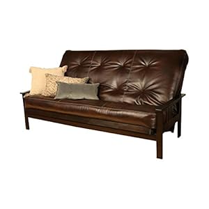Kodiak furniture monterey espresso queen size futon with java brown mattress  urban country home decor