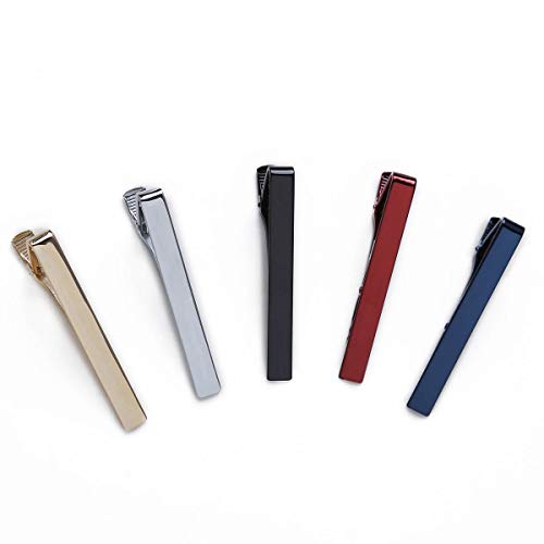 Qimoshi 5 Pcs Tie Clips For Men Tie Bar Clip Set For Regular Ties Necktie Wedding Business Tie Pin Clips #TOP1
