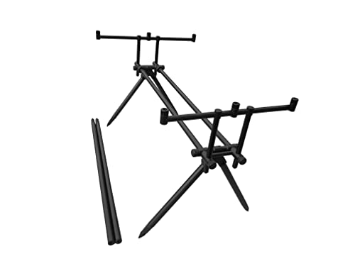 CARP ON Support de canne à pêche en aluminium pour 3 cannes à pêche avec sac de rangement Cover