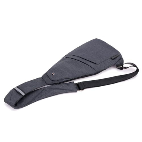 Bolsa deportiva de pecho SOLUSTRE de poliéster negro con correa ajustable cómoda para hombre