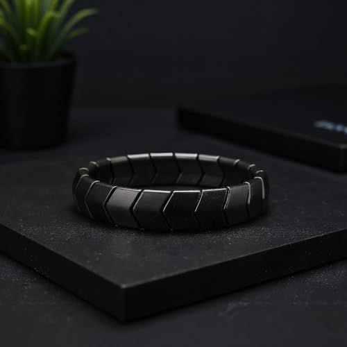 Pulsera Hematita para Hombre Negro miniatura 6