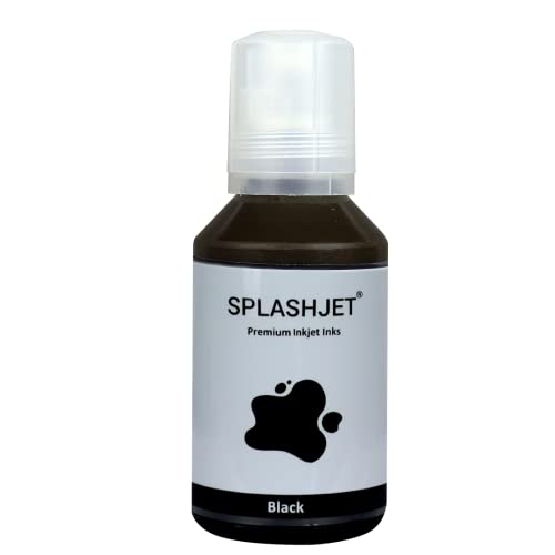 Image of Splashjet 008 Compatible Refill Pigment Ink for Epson L15150, L15160, L6550, L6570, L6580 Printer - Compatible Ink Bottle for Epson 008 Ink Code - (120gm x 1Black) Ink Bottle - 501807