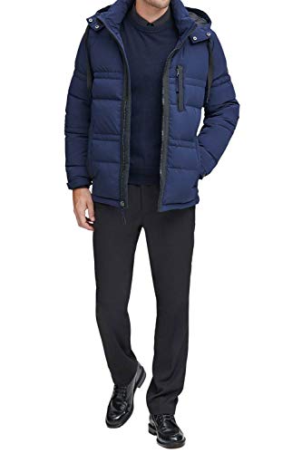 Image of Andrew Marc Men's Huxley Mid Length Water Resistant Crinkle Down Jacket