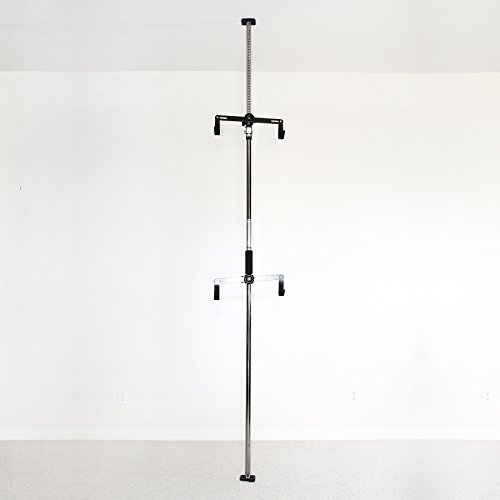 SPAREHAND Q-RAK II Floor-to-Ceiling Freestanding Adjustable Bike Rack Storage, Max Weight Limit 80 lbs, Chrome