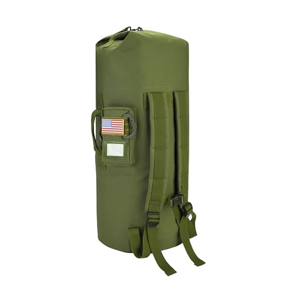 Sea Bag, 110L Extra Large Military Duffle Bag with Name Tag Pocket Backpack Straps, Heavy Duty Army Duffle Bag for Camp or Laundry Bag