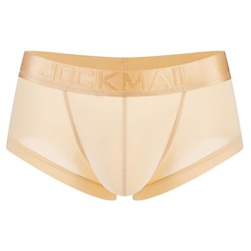 JOCKMAIL Herren Boxershorts Transparent Ice Silk Unterwäsche Nahtlos Atmungsaktiv Sexy Slip mit U-Beutel (DE/NL/SE/PL, Alphanumerisch, M, Regular, Regular, Hautfarben)