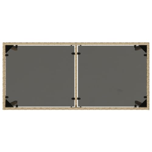 Mesa de jardín de polirratán resistente a la intemperie beige 8