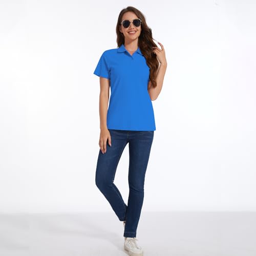 Image of Casei Womens Shorts Sleeve Polo Golf Shirts Quick Dry UPF 50+ Tennis Pickleball Top Collared Casual Work Athletic Shirts