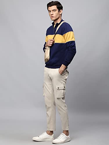 Image of Dennis Lingo Men's Poly Cotton Sweatshirt - High Neck, Full Sleeves and Regular Fit, Casual Winter Wear for Men