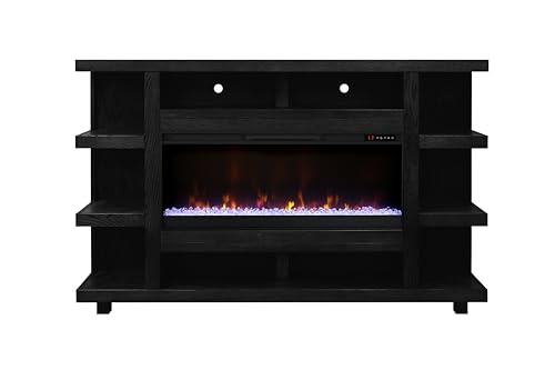 Udorich Fireplace Mantel 72 Inch with Electric Fireplace Insert, Open Shelving, Clove Finish - Image 2