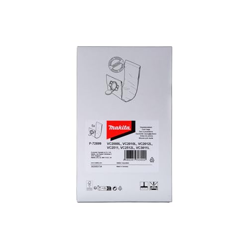 Makita P-72899 - Kit De 5 Bolsas De Fieltro Recoge Polvo Para Aspiradores Vc2010L Y Vc2511 - 3