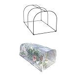 [UreUtuKu] ビニールハウス ビニール温室 組立簡単 大容量 家庭用 簡易温室 ガーデン温室 大型 植物保温 PEカバー 鋼製スタンド カバー固定用パーツ付属 ガーデンラック フラワースタンド 日よけ 防虫 防雨 防寒 多肉植物用温室 園芸 棚 植物保温 庭園 テラス (200x100x80cm)