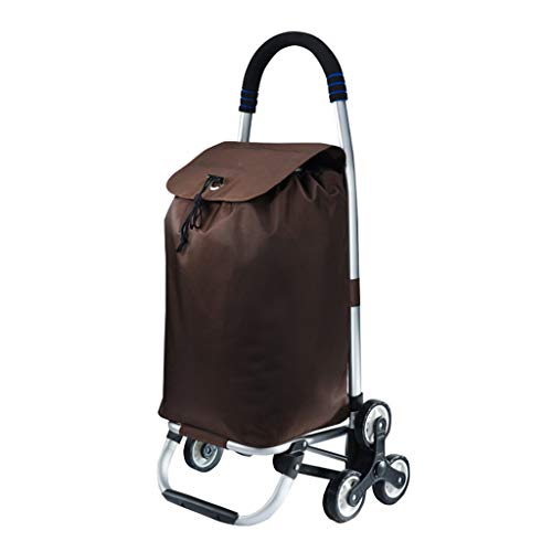 Bolsas de compras al aire libre Carrito de la compra plegable Escalera Escalada Carrito de la compra con 6 ruedas 2.2kg Aleación de aluminio liviano Impermeable de la tela Oxford, Lavandería, Viaje, T