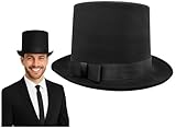Nicky Bigs Novelties Morph Brown Top Hat For Men, Magician Hat, Victorian Hats, Steampunk TopHat, Costume Hats For Adults