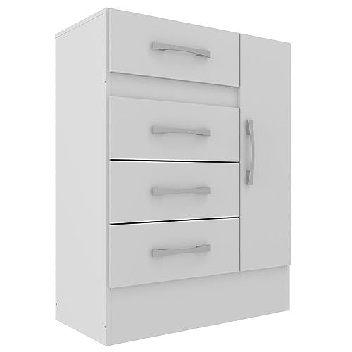 Cômoda Sapateira Grande 4 Gavetas 1 Porta Branco