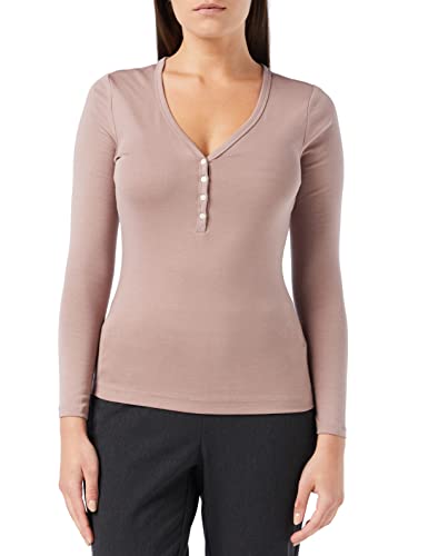 Amazon Essentials Women's Ribbed Knit Long Sleeve Henley Slim Fit