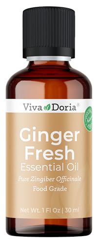 Viva Doria Pure Ginger Fresh Essential Oil, Undiluted, Food Grade, 1 Fluid Ounce (30 mL)