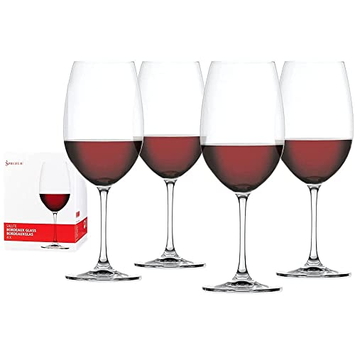 Spiegelau Salute Bordeaux Wine Glasses - (Clear Crystal, Set Of 4 Red Wine Glasses) #TOP4