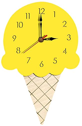 Inzopo - Orologio da parete a forma di gelato, per bambini, decorativo, da parete