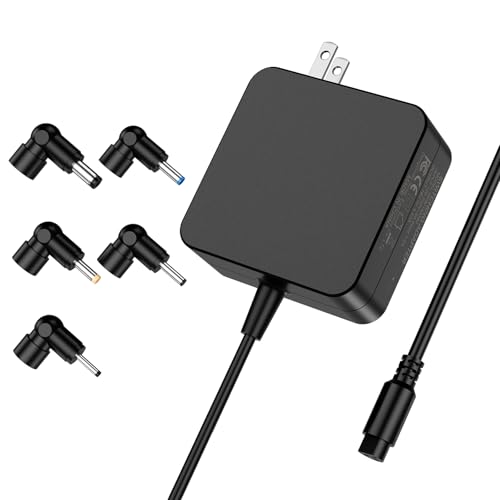 Easy Style 65W Laptop Replacement Charger 5 Round Tips Compatible with ASUS VivoBook, ZenBook, Chromebook, TransformerBook, EeeBook 19V 3.42A Universal AC Power Adapter