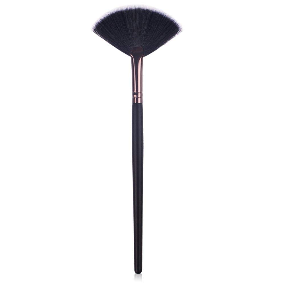 MELODINEBlack Light Weight Fan Face Blush,Highlighter Cosmetic Brush - (Pack of 1) (Black)