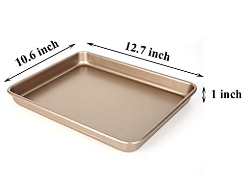 Walooza 13 Inch Baking Pans Nonstick Set Of 2, 13 X 11 X 1 Inch Sturdy Cookie Sheet Replacement Toaster Oven Tray, Non Toxic & Heavy Duty & Easy Clean #TOP1