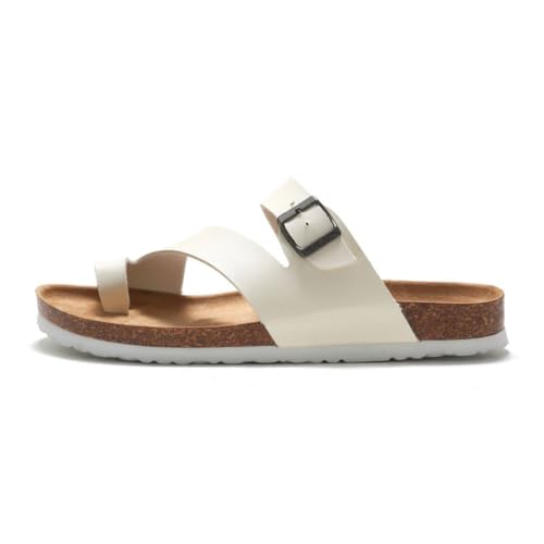 Strappy Jesus Sandals Toe Ring Thongs Men Wide Flip Flops Cork Footbed Water Slides Slip On Beach Flats Lightweight Breathable No Slip Arch Support House Slippers Comfort Wear Shoes Summer Vacation3